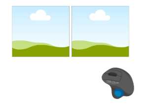 2画面でのカーソル移動が便利なトラックボールマウス