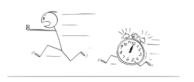 忙しくバタバタしている人